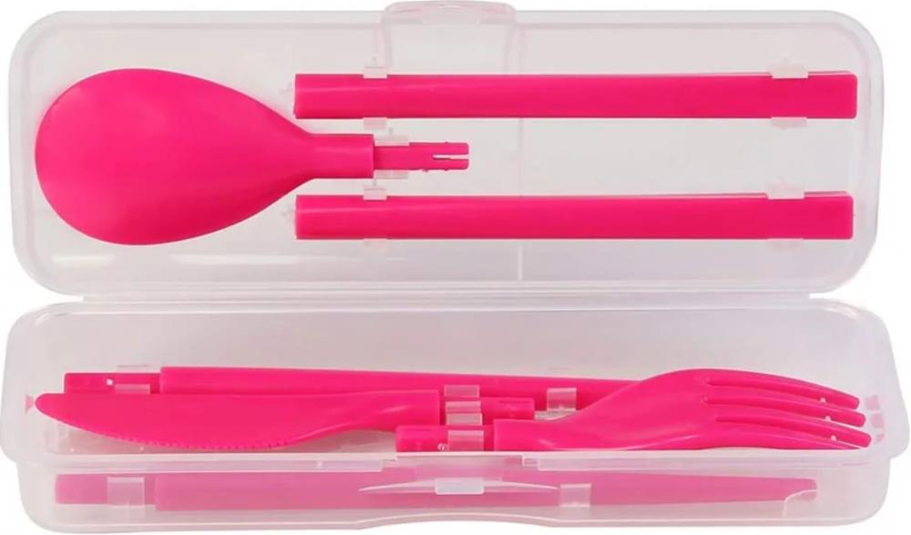 Sistema Cutlery To Go Pink baby safe silicone spoon fork feeding set kids feeding accessories wooden handle bpa free tableware baby products