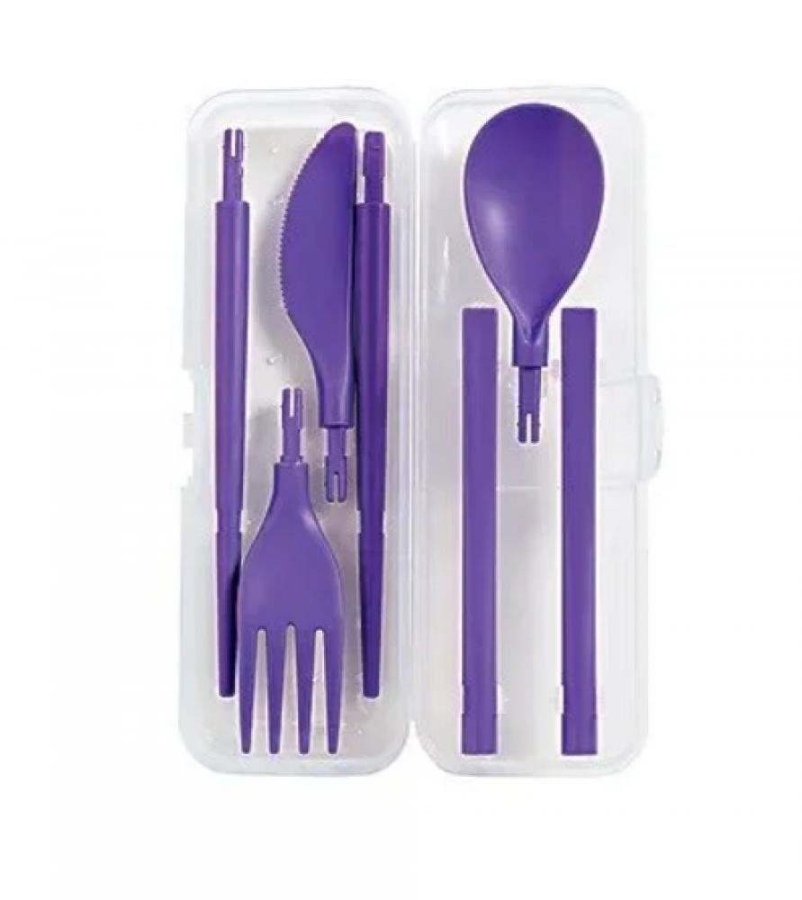 Sistema Cutlery To Go Purple baby safe silicone spoon fork feeding set kids feeding accessories wooden handle bpa free tableware baby products