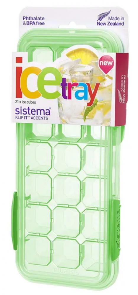 Sistema Large Ice Tray Accents Klip It Green sistema 2 2 liter square klip it plus minty teal
