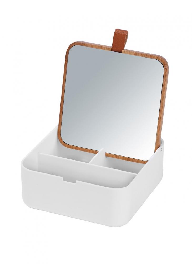 Wenko Organizer With Cosmetic Mirror Bovisa White homesmiths drawer organizer with liner l19 5 x w10 3 x h5 3 cm