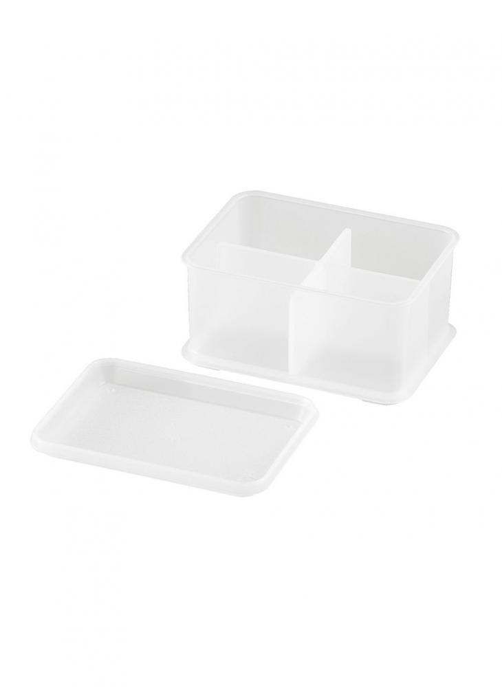 Pearl Life Mini Lidded Shallow Storage Bin With Dividers pearl life small shallow drawer organizer translucent 3 18 x 3 18 x 1 14 inch