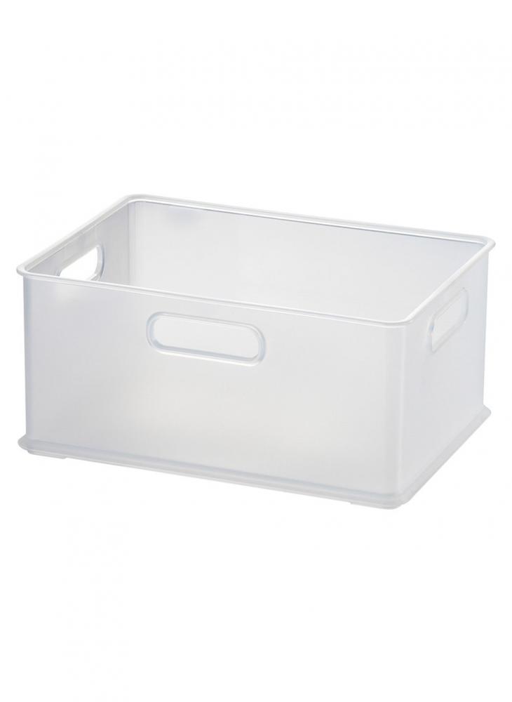Pearl Life Small Storage Bin Translucent homesmiths 5 liter clear bin with chrome handles