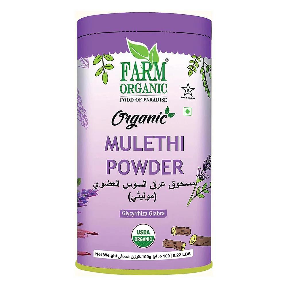 Farm Organic Gluten Free Licorice Powder (Mulethi) - 100g farm organic gluten free garam masala 100g