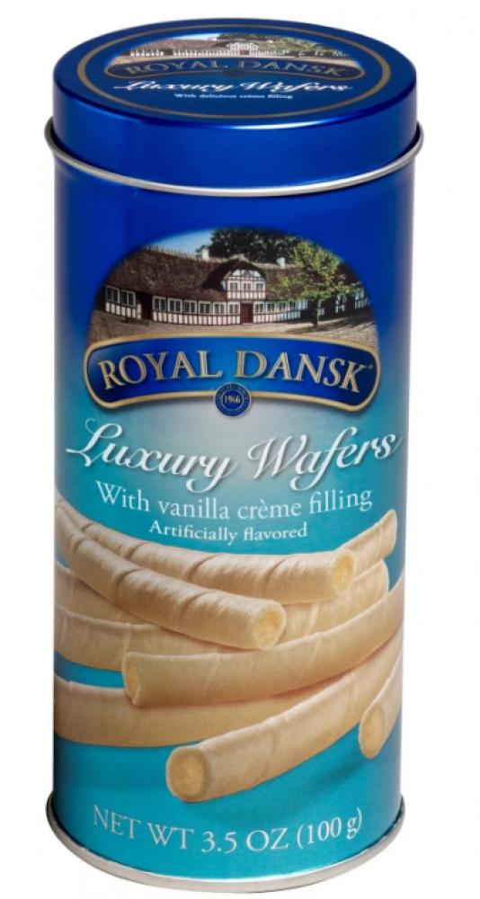 Royal Dansk Luxury Wafers Vanilla Crème 100g loacker classic less sugar hazelnut crispy wafers 45g