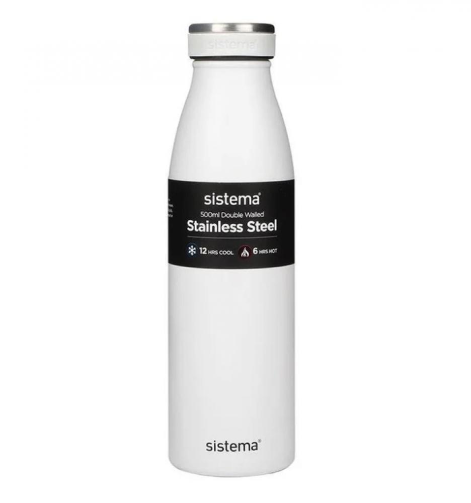 Sistema 500 ML Stainless Steel Bottle White