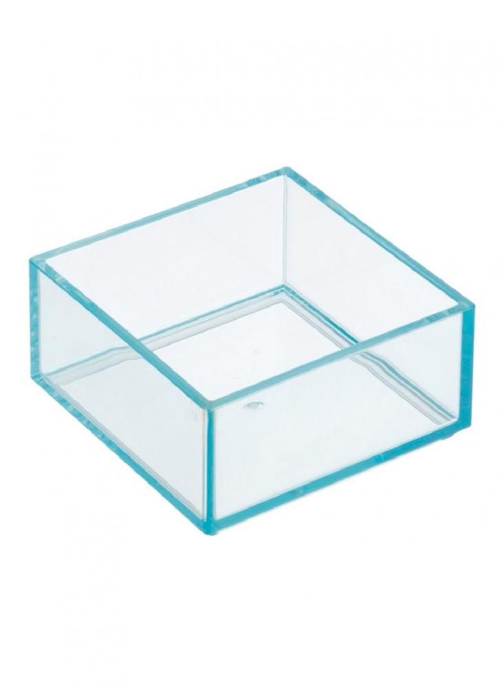 Interdesign Small Clarity Drawer Organizer With Edge Glow 4.01 x 4.01 x 2 inch Turquoise like it drawer cabinet organizer slim small white