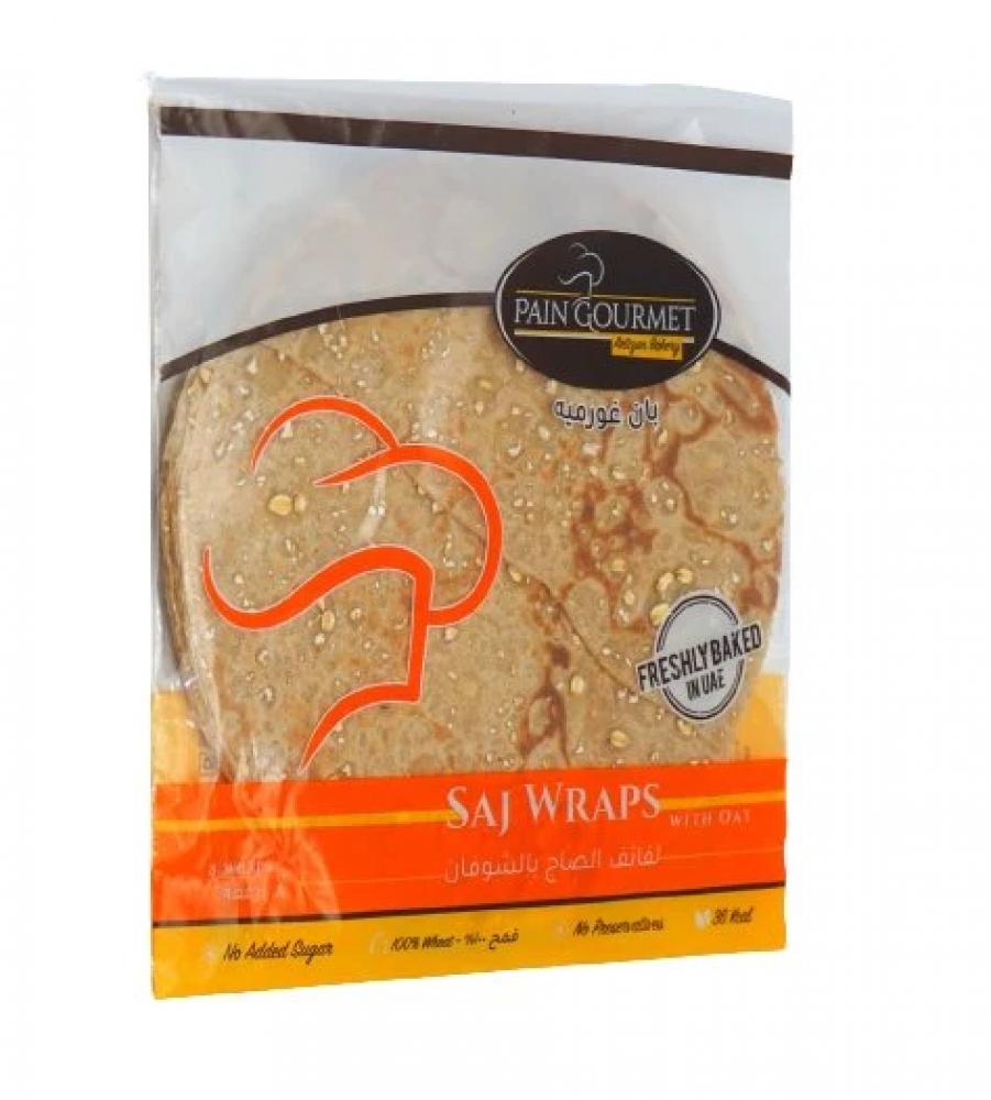 Pain Gourmet Freshly Backed Homemade Saj Wraps with Oat 160g body builder weight lifting wraps hook pack of 2 pcs black
