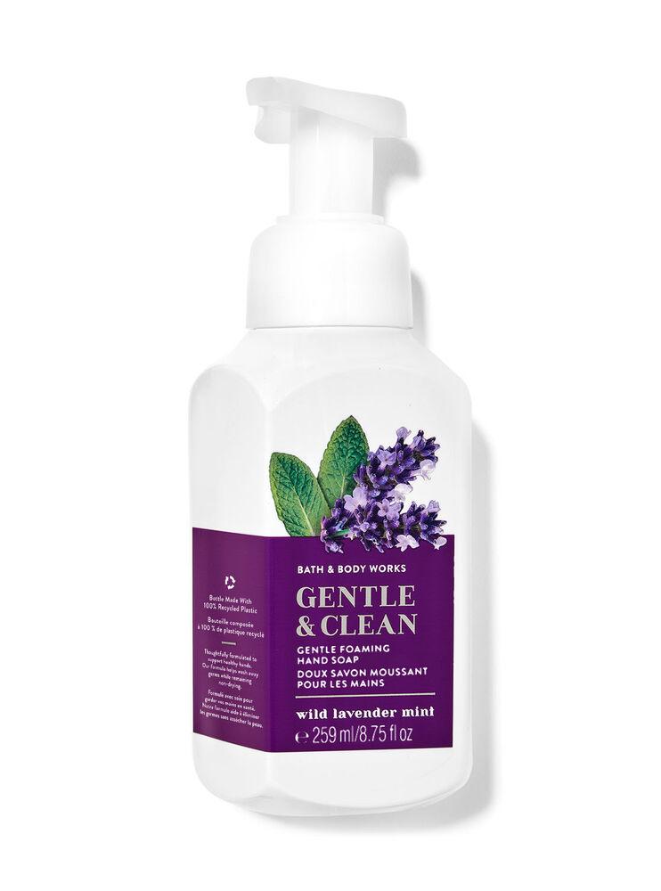 BATH AND BODY WORKS GENTLE FOAMING SOAP - WILD LAVENDER MINT 259ml - 8.75oz collagen infused deep cleansing facial foam 140ml purifying and refreshing perfect for all skin types
