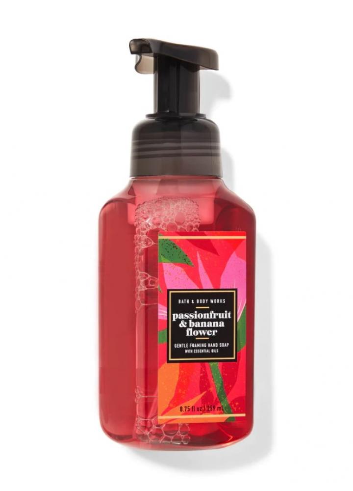 BATH AND BODY WORKS - Gentle Foaming Hand Soap - PASSIONFRUIT AND BANANA FLOWER - 259ml, 8.75oz dettol hand soap skincare anti bacterial liquid hand wash 200 ml