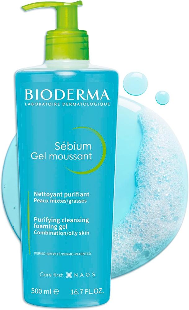 Bioderma Sebium Purifying Cleansing Foaming Gel - Combination to Oily Skin, 500ml bioderma sebium gel moussant face wash 200ml