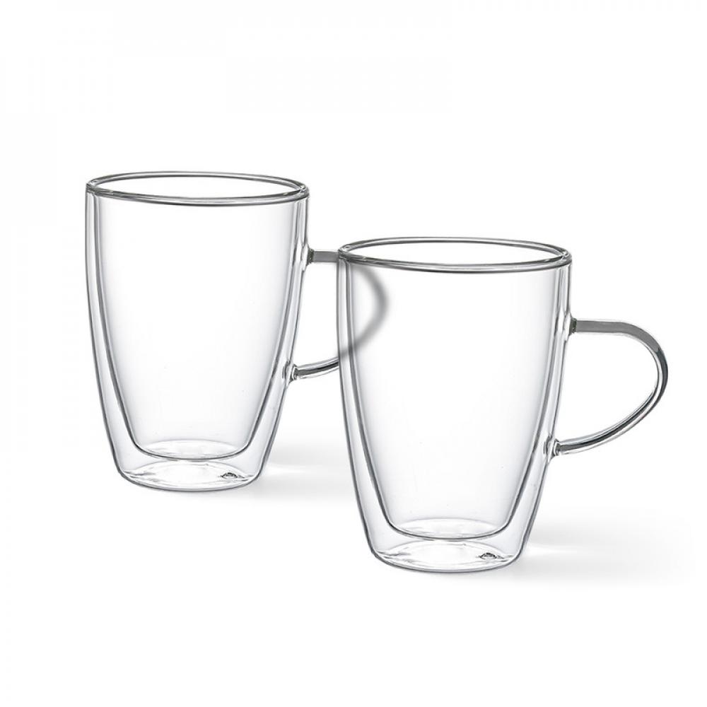 цена Fissman 2-Piece Double Wall Mugs 350 ml Borosilicate Glass