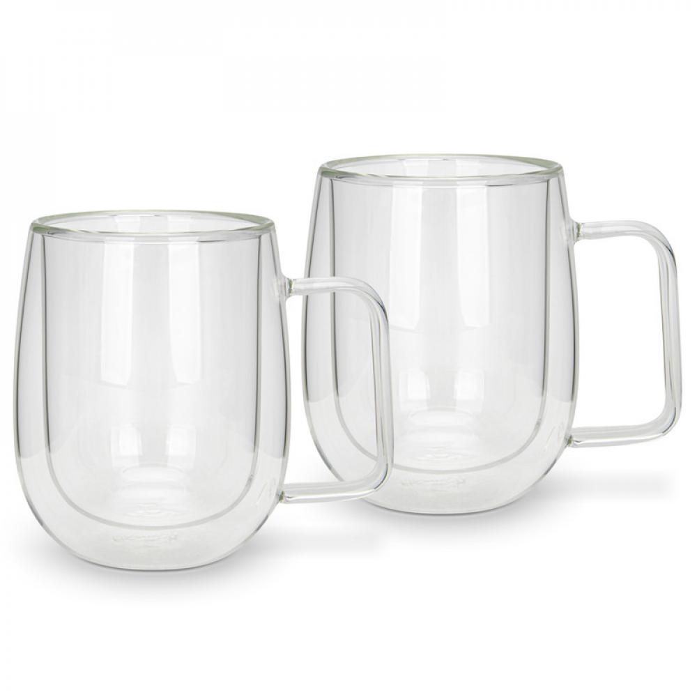 Fissman 2-Piece Double Wall Mugs 300 ml Borosilicate Glass fissman mugs set 2pcs 500 ml capri porcelain