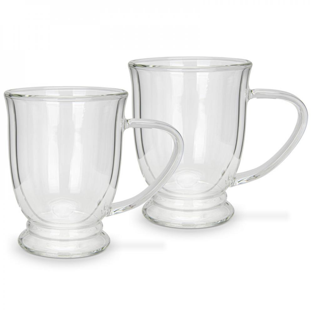 Fissman 2-Piece Double Wall Mugs 270 ml Borosilicate Glass fissman mugs set 2pcs 500 ml capri porcelain