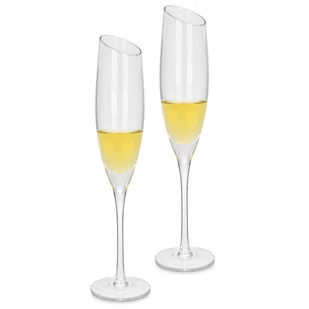 Fissman 2-Piece Champagne Glasses Set 190 ml Glass wine glasses wedding double heart champagne flutes crystal toasting flutes glasses for wedding gift wedding decor supplier