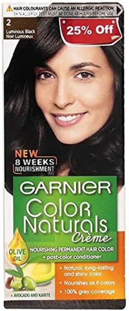 garnier permanent hair color 4 0 brown 3 8 fl oz 112 ml Garnier, Permanent hair color, 2.0 Luminous black, 3.8 fl. oz (112 ml)