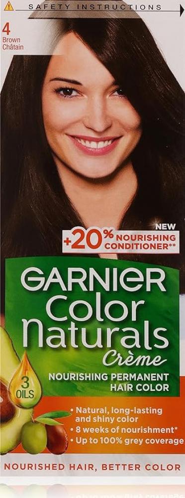 garnier permanent hair color 4 0 brown 3 8 fl oz 112 ml Garnier, Permanent hair color, 4.0 Brown, 3.8 fl oz (112 ml)