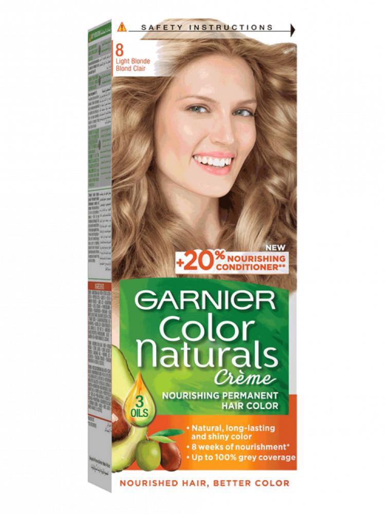 Garnier, Permanent hair color, 8.0 Light blonde, 3.8 fl. oz (112 ml) vatica hair oil garlic for hair growth 6 76 fl oz 200 ml