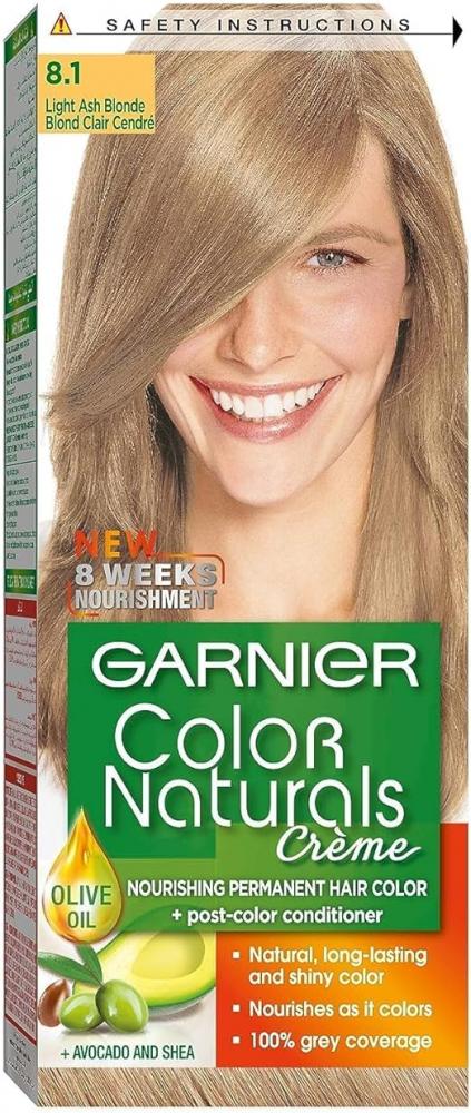 Garnier, Permanent hair color, 8.1 Light ash blonde, 3.8 fl. oz (112 ml) garnier permanent hair color 4 0 brown 3 8 fl oz 112 ml