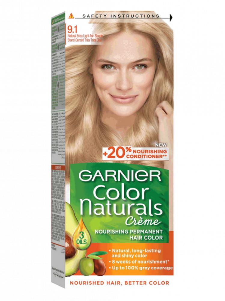 Garnier, Permanent hair color, 9.1 Extra light ash blonde, 3.8 fl. oz (112 ml) garnier permanent hair color 4 0 brown 3 8 fl oz 112 ml
