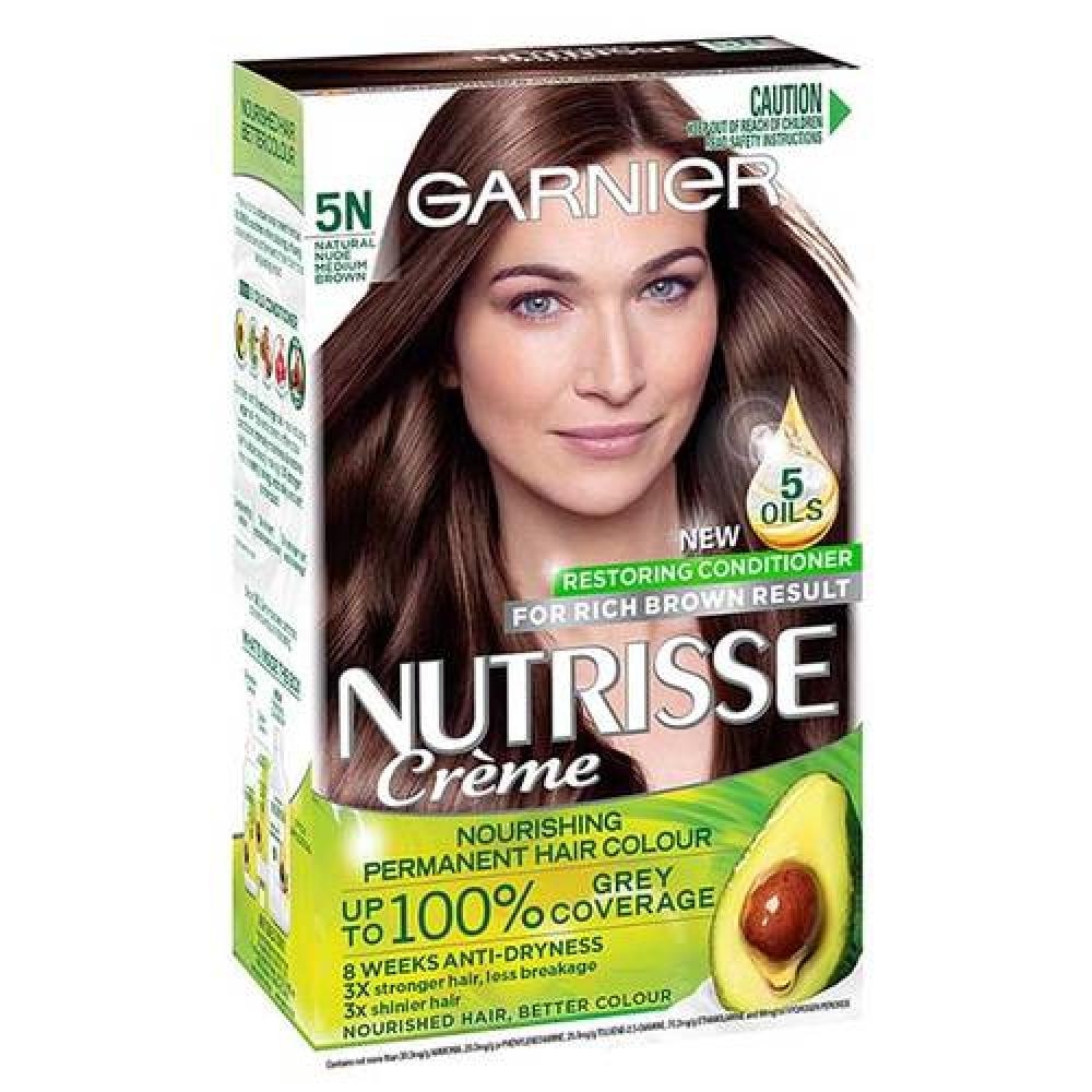 Garnier, Permanent hair color, 5N Nude medium brown, 3.8 fl. oz (112 ml) esin long synthetic natural straight brown ombre blonde hair wigs with bangs heat resistant hair wigs for black women