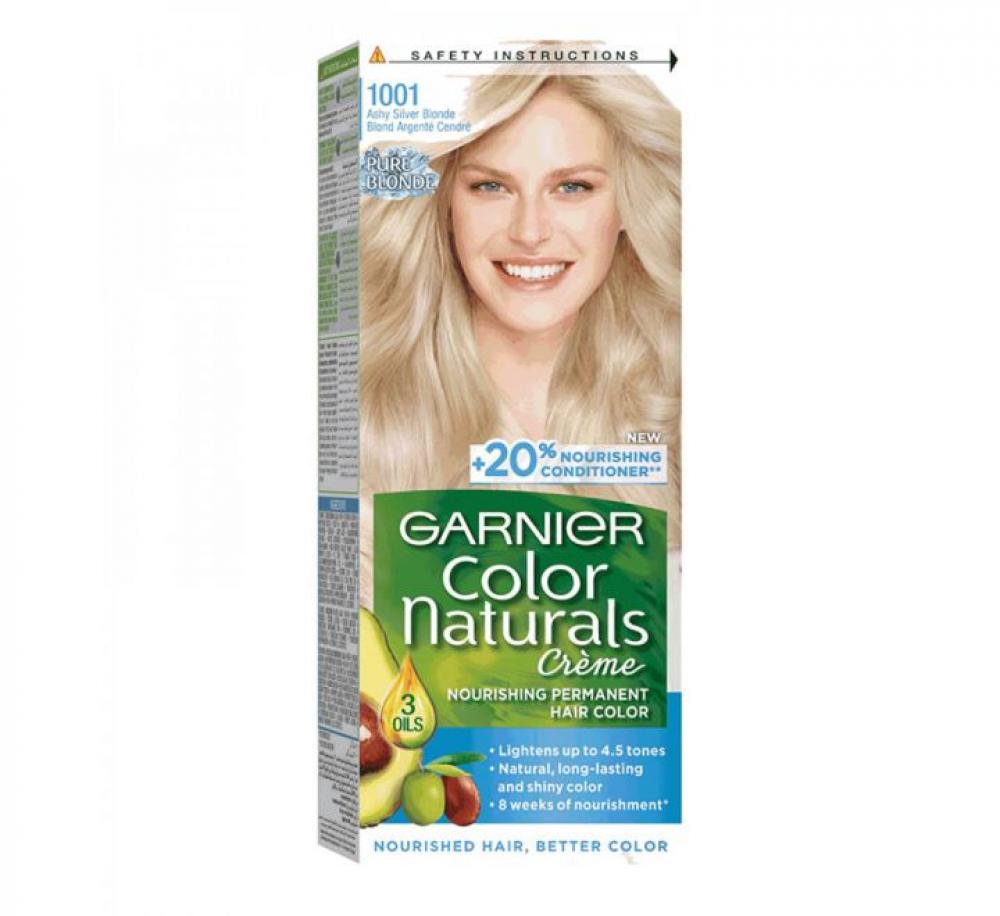Garnier, Permanent hair color, 1001 Ashy silver blonde, 3.8 fl. oz (112 ml) garnier shampoo ultra doux avocado oil and shea butter 400 ml