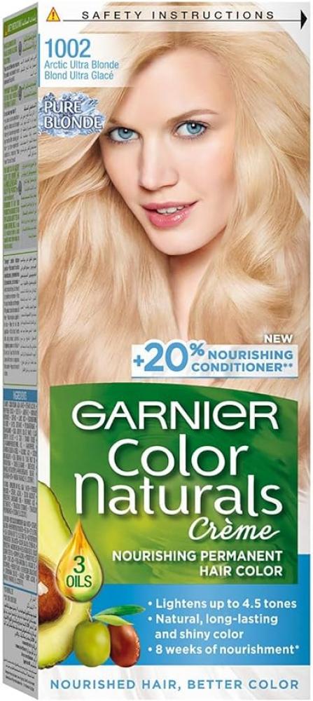 Garnier, Permanent hair color, 1002 Arctic ultra blonde, 3.8 fl. oz (112 ml) garnier shampoo ultra doux avocado oil and shea butter 400 ml