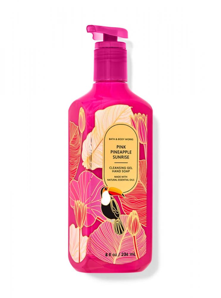 Bath and Body Works, Hand soap, Pink pineapple sunrise, Cleansing gel, 8 fl. oz (236 ml) cleansing soap natural lemon handmade soap facial cleanser oil control deep care shower gel skin whitening body care100g