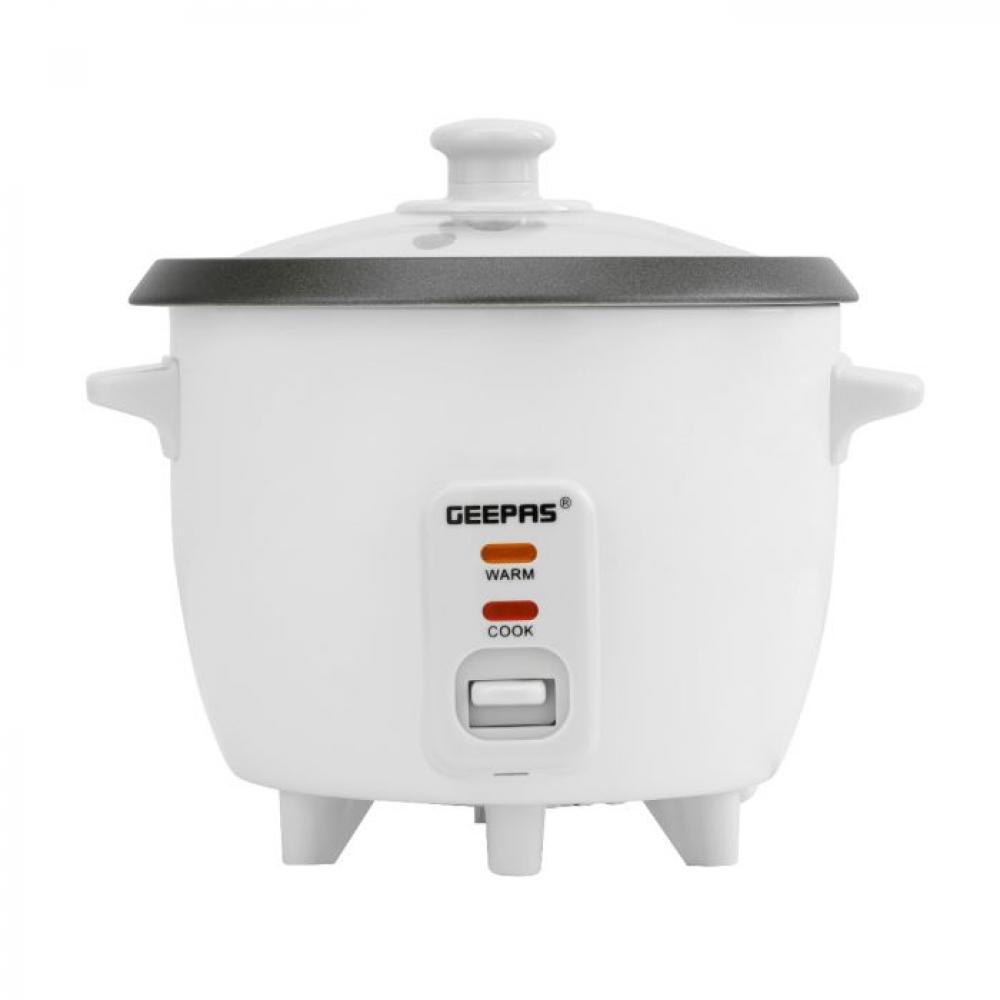 Geepas - Automatic Rice Cooker 0.6L - 3 in 1 Function 300W, Non-Stick Inner Pot, Automatic Shut Off with Overheat Protection (GRC4324)