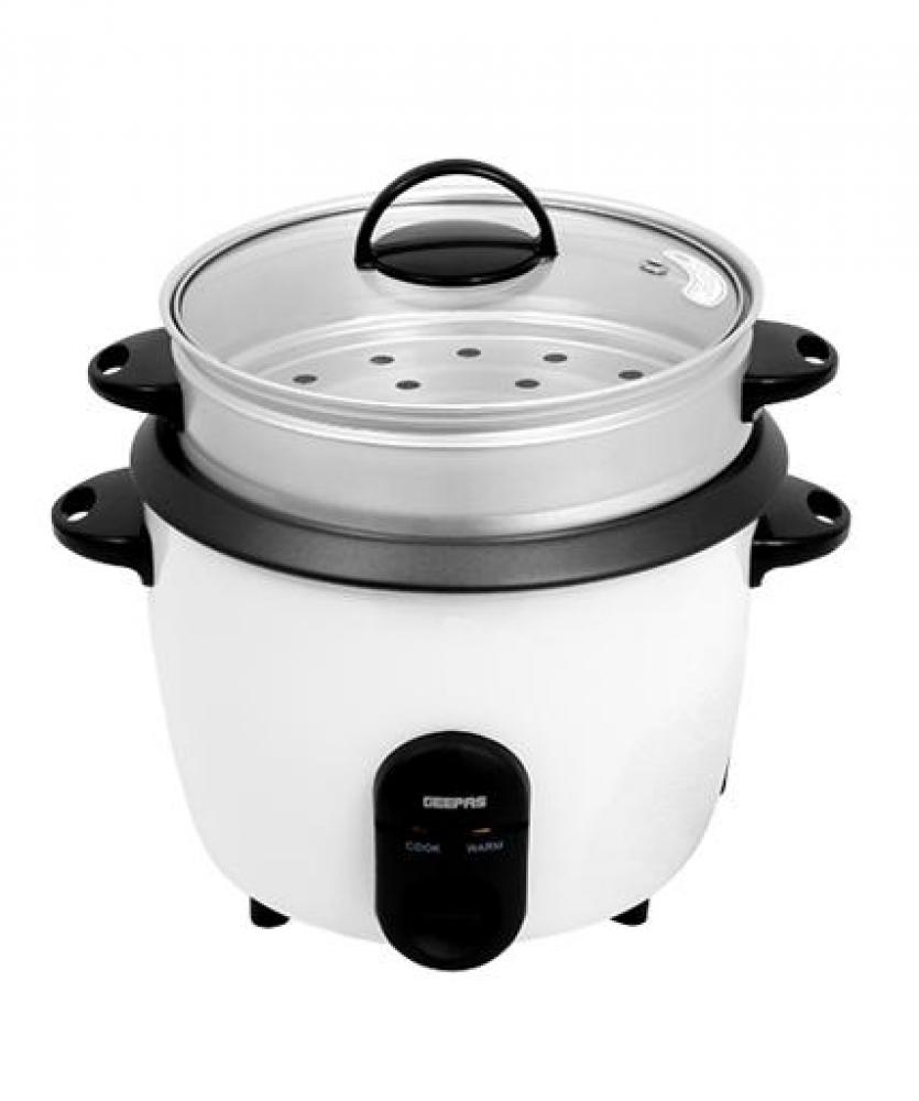 geepas automatic rice cooker 0 6l 3 in 1 function 300w non stick inner pot automatic shut off with overheat protection grc4324 Geepas - 1.5L Automatic Rice Cooker 500W - Steam Vent Lid Simple One Touch Operation, Rice, Steam Healthy Food Vegetables (GRC35011)
