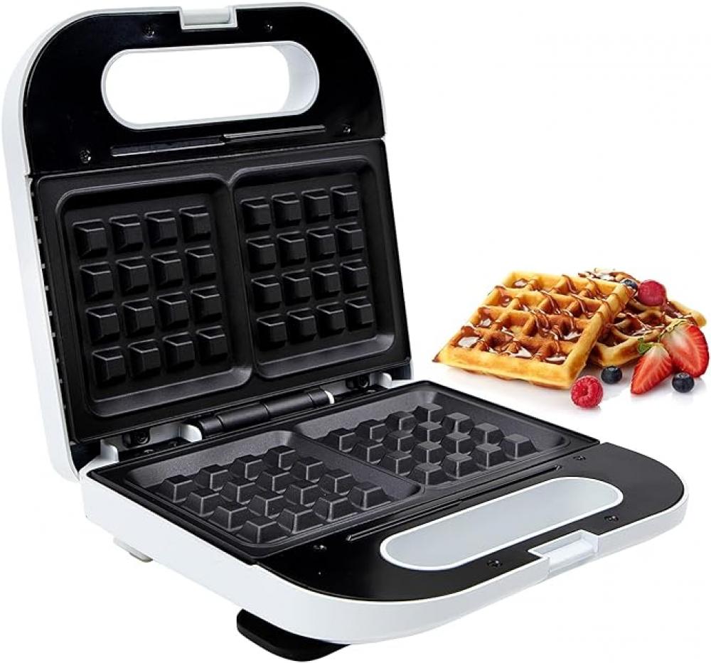 GEEPAS - Waffle Maker, Electric Waffle Maker 2 Slices, Non-Stick Waffle Maker with Adjustable Temperature Control, Overheat and Protection Safety Lock