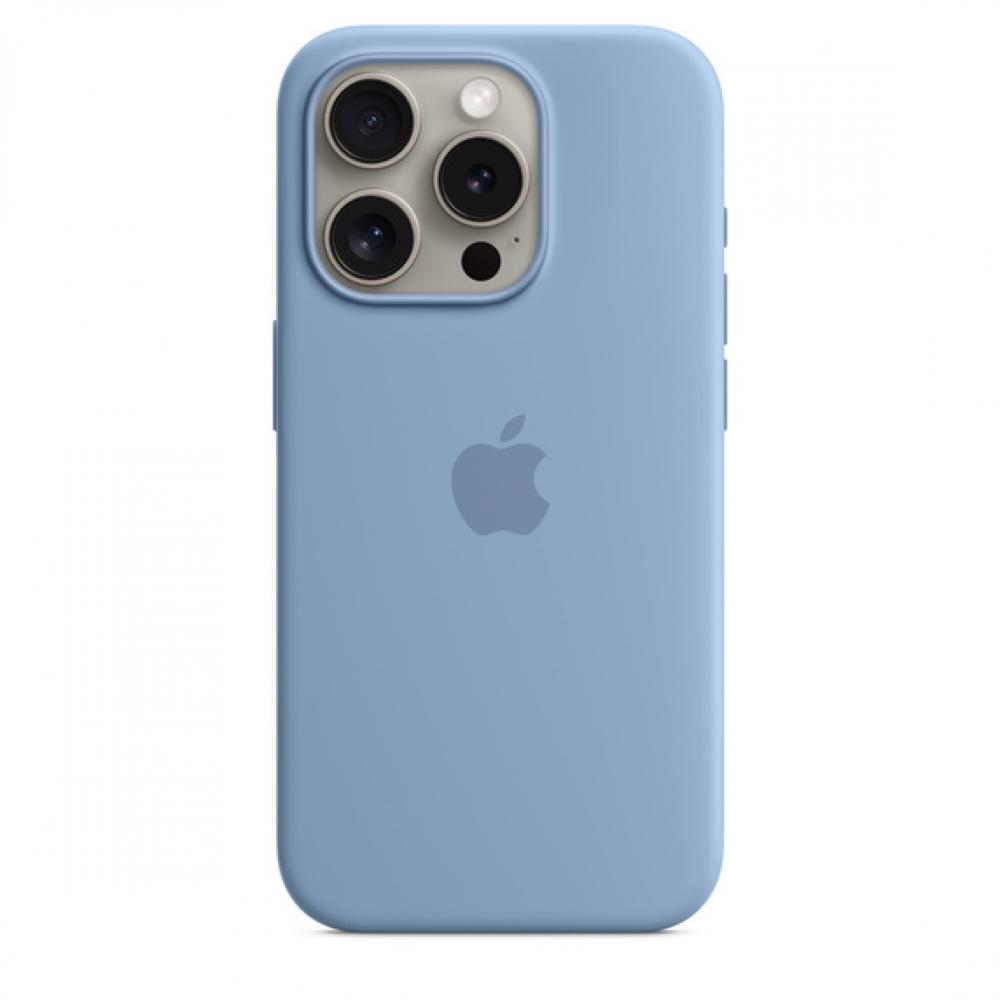 Apple Iphone 15 Pro Silicone Case Mt1l3zma Winter Blue With Magsafe by headphones with wireless charging case space connect pro