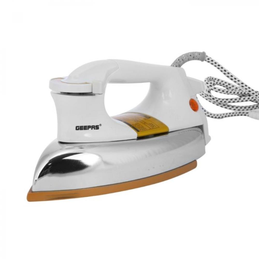 Geepas - Heavy Weight Dry Iron - 1200W, Temperature Control, Non Stick Sole Plate, Indicator Lights, Overheat Protected, Perfect For All Fabrics (GDI2 portable mini ceramic electric iron craft hot fix rhinestone iron map special applicator for diy costume shoes fast heated tool