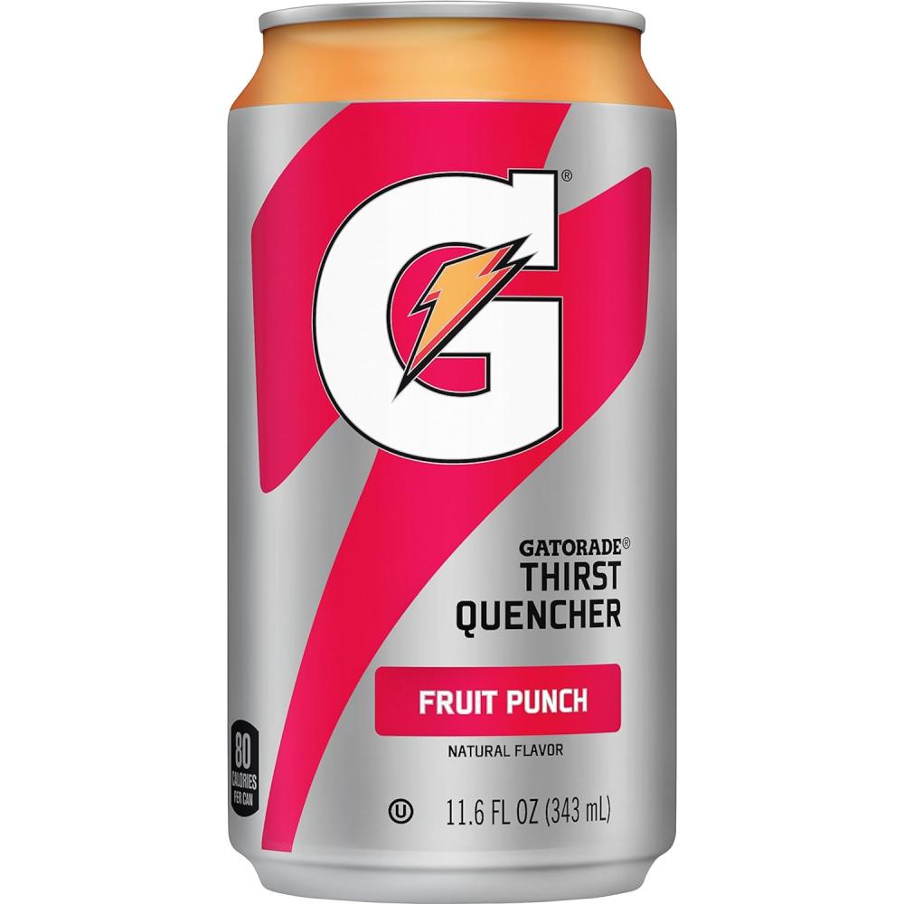 Gatorade, Thirst quencher, Fruit punch, G-series, Can, 11.6 fl. oz (343 ml) your super gut feeling prebiotic drink powder 5 3 oz 150 g