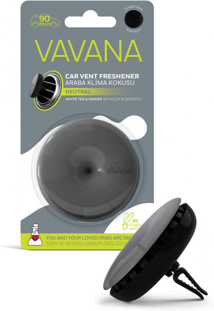 Vavana, Car air freshener with easy-to-use vent diffuser, Essential oils, Neutral