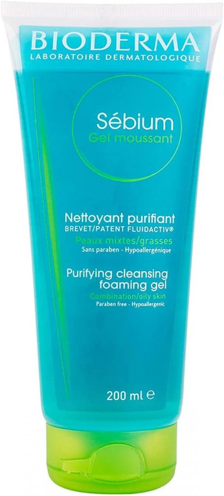SEBIUM gel moussant nettoyant purifiant 200 ml очищающий гель для лица sébium gel moussant limpieza específica sin detergente bioderma 200 мл