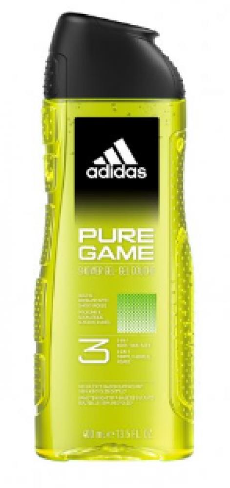 Adidas, Shower gel, Pure Game 3 in 1, 13.5 fl. oz (400 ml) adidas shower gel dynamic pulse 3 in 1 13 5 fl oz 400 ml