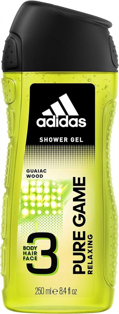 Adidas, Shower gel, Pure Game 3 in 1, 8.4 fl. oz (250 ml) 1 2 3pcs sumifun mosquito repellent cream mint cooling oil relieve headache heatstroke refreshing ointment anti itching plaster