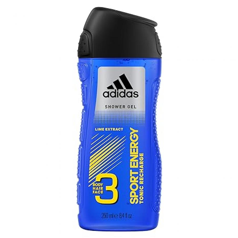Adidas, Shower gel, Sport energy 3 in 1, Tonic recharge, 8.4 fl. oz (250 ml) vitamin well drink reload lemon and lime 500ml