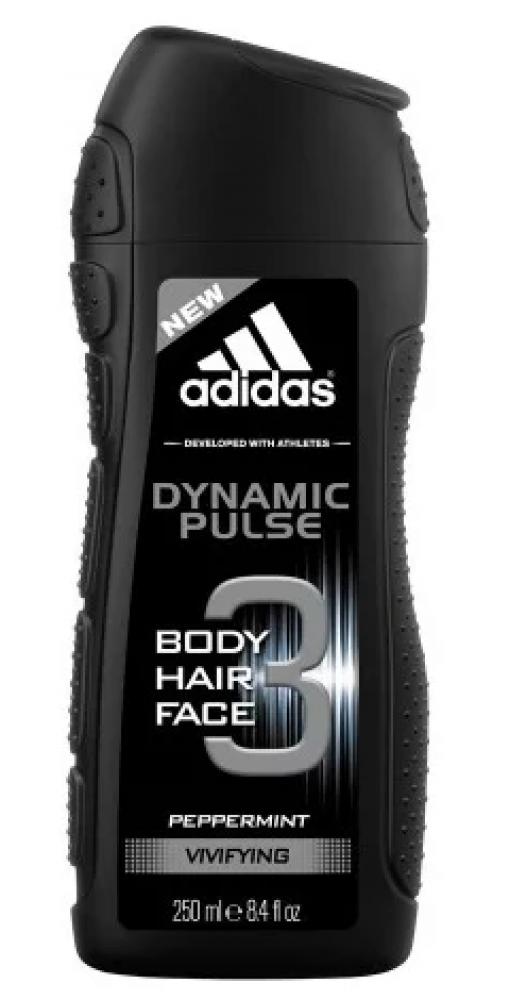 Adidas, Shower gel, Dynamic pulse 3 in 1, 8.4 fl. oz (250 ml) adidas shower gel dynamic pulse 3 in 1 13 5 fl oz 400 ml