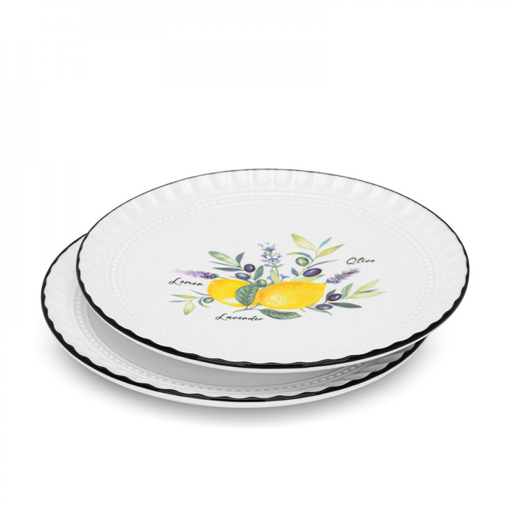 цена Fissman Plates Lemon Provence Series 16 cm Porcelain 2 ps