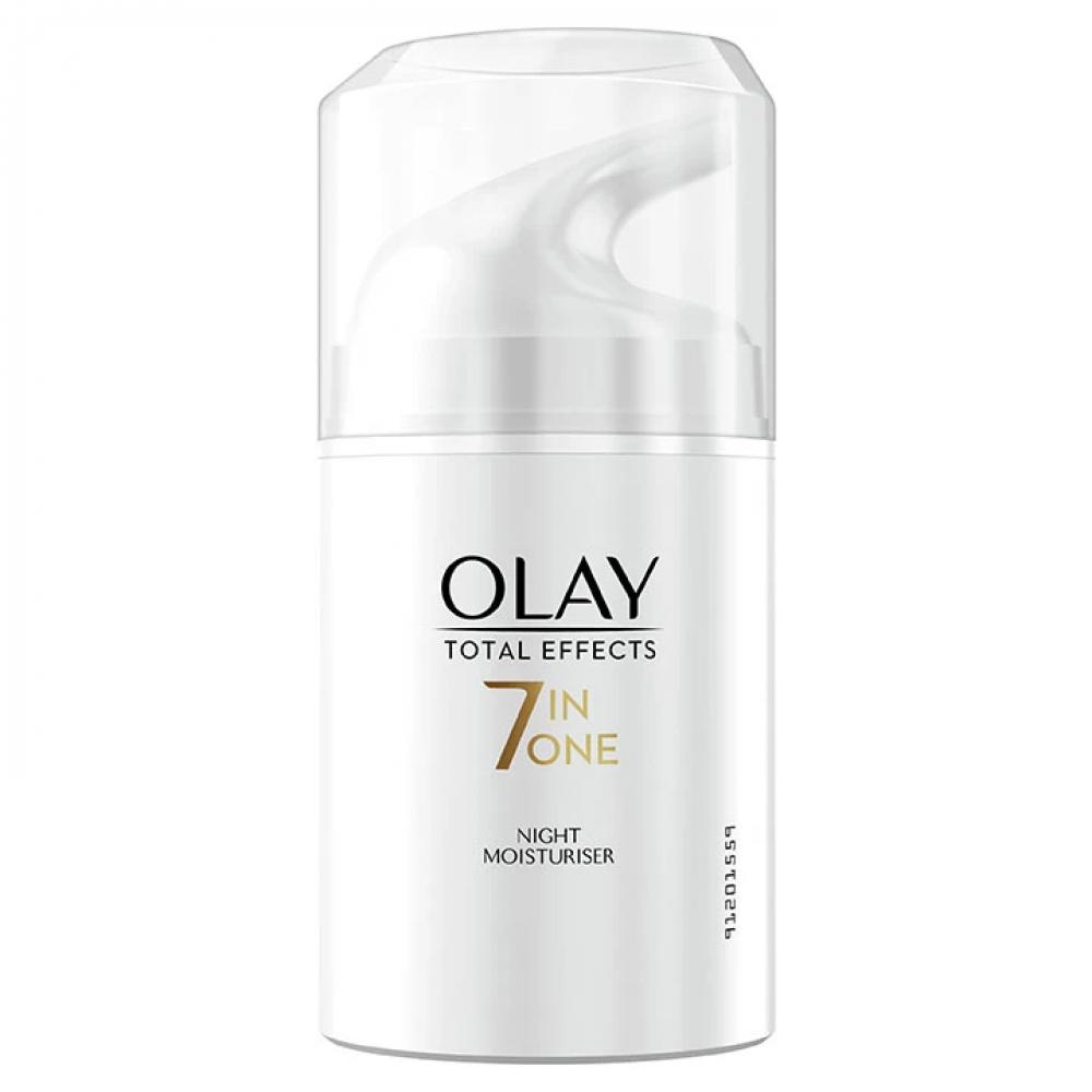 Olay, Face moisturizer night cream, Total effects 7 in 1, Firming, With vitamin B3, 1.7 fl. oz (50 g) minimalist gel face 10% vitamin b5 moisturizer 1 7 oz 50 g