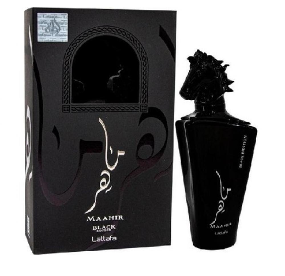 Lattafa \/ Eau de parfum, Maahir, Black,Unisex, 100 ml maahir black edition lattafa 100ml