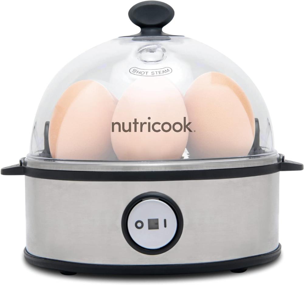 NutriCook Rapid Egg Cooker: 7 Egg Capacity Electric Egg Cooker for Boiled Eggs, Poached Eggs 8 pcs simulated boiled eggs faux food prop pvc realistic props fake student for kitchen