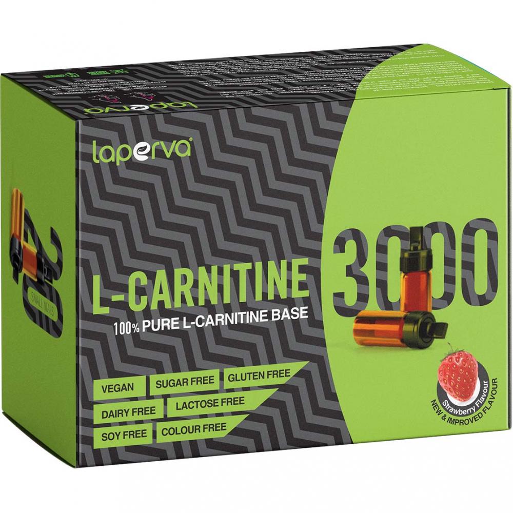 Laperva L Carnitine 3000, Strawberry, 20 Vials laperva l carnitine 50 veggie gummies 500 mg