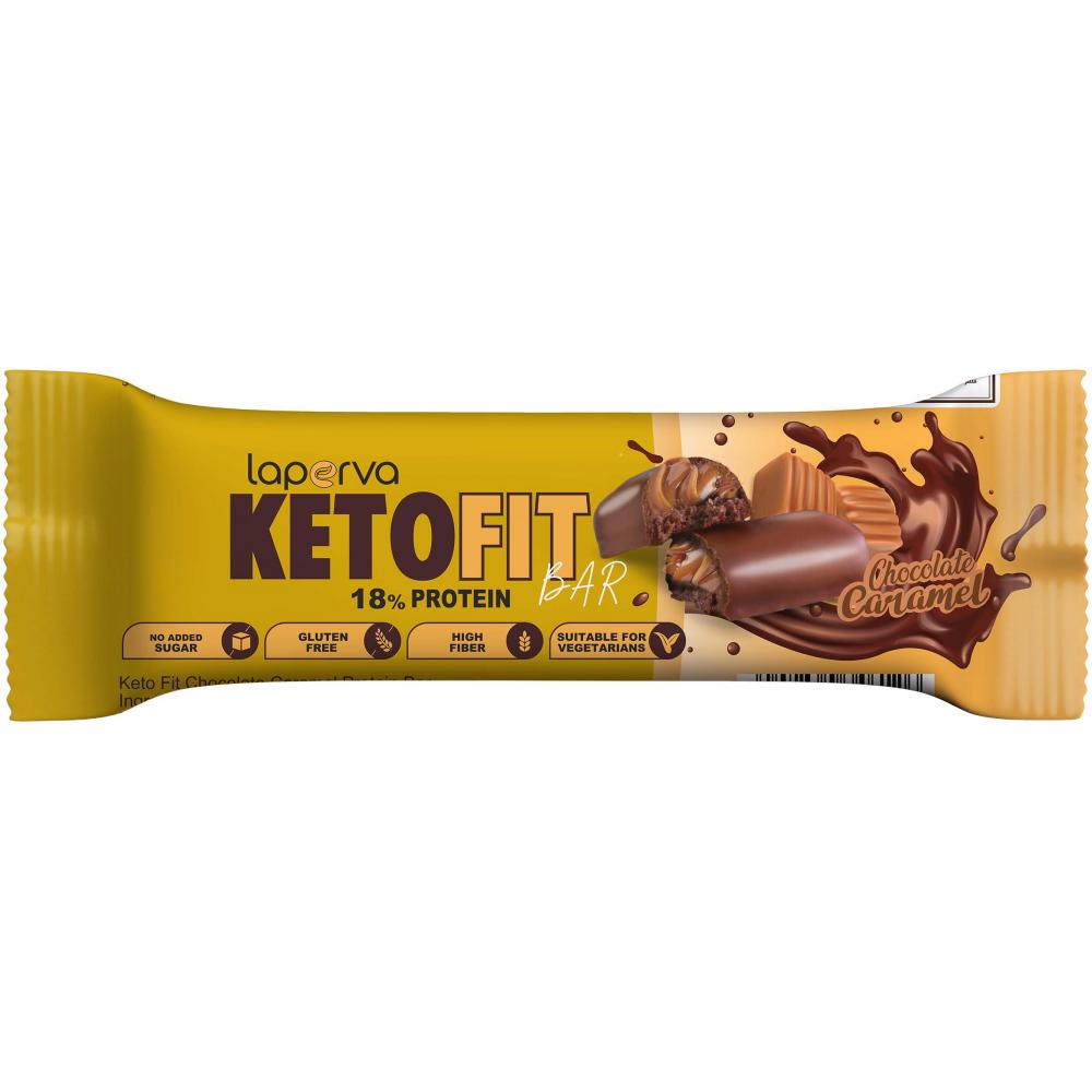 Laperva Keto Fit Chocolate Caramel, 1 Bar quest protein bar chocolate brownie 60g