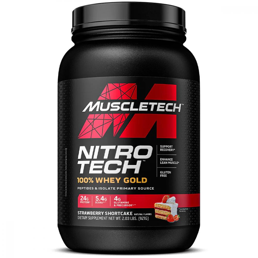 Muscletech Nitro Tech Whey Gold, Strawberry, 2 LB muscletech nitro tech whey protein milk chocolate 4 lb