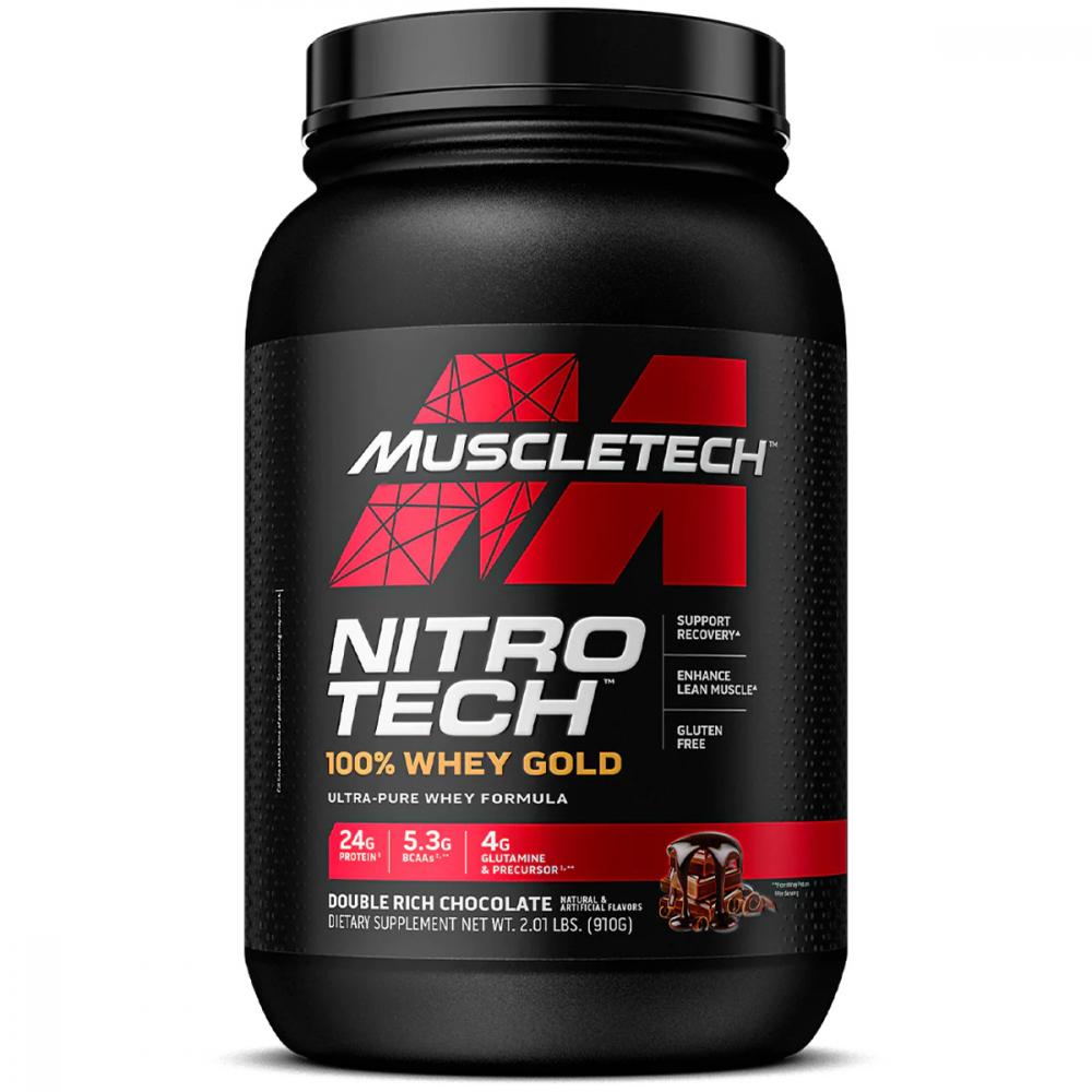Muscletech Nitro Tech Whey Gold, Double Rich Chocolate, 2 LB muscletech nitro tech whey protein milk chocolate 4 lb