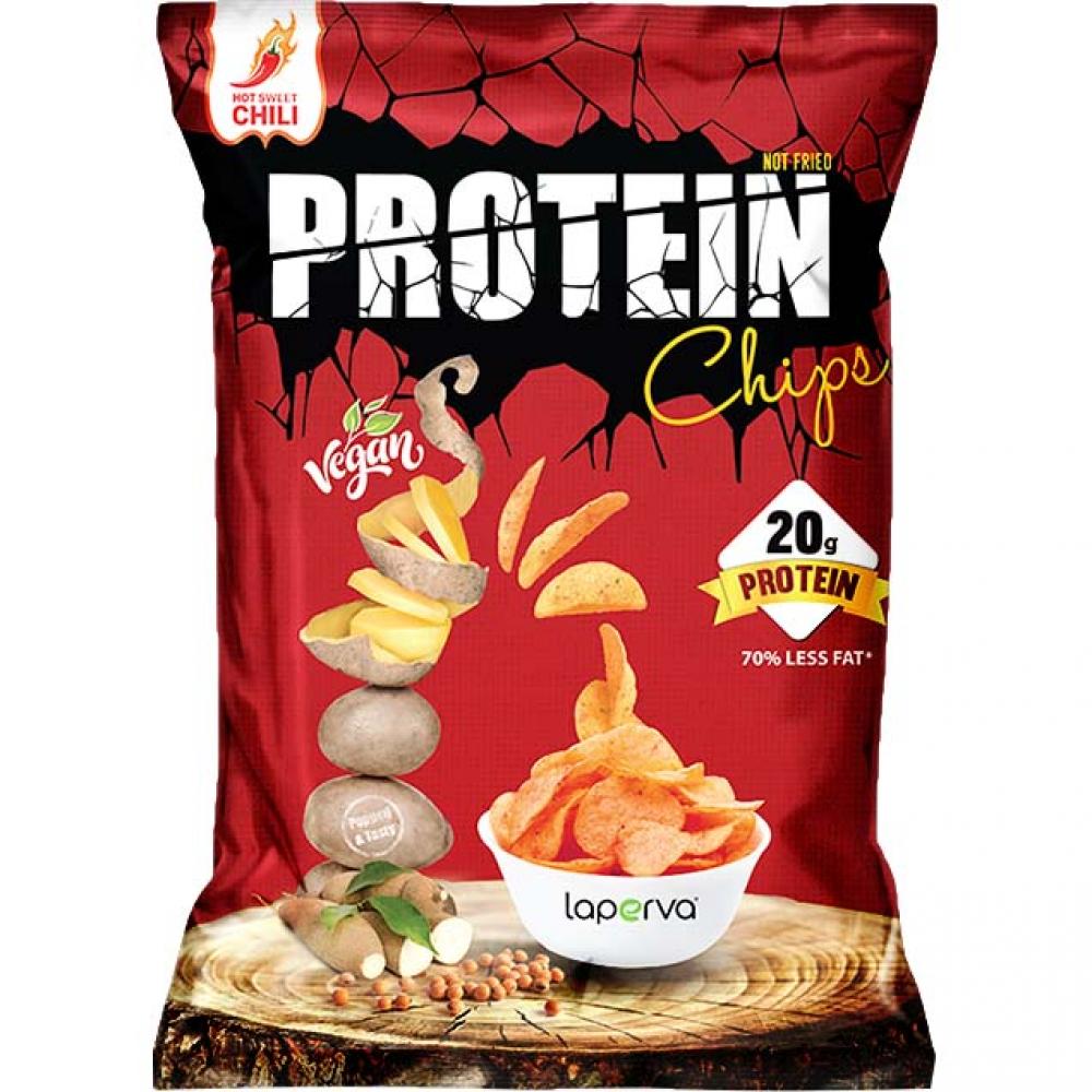 Laperva Protein Chips, Hot Sweet Chilli, 1 Piece laperva light chips paprika 25 g