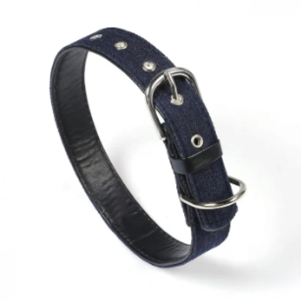 Denim Dog Collar Black - M kaleidoscope dog collar leash set m