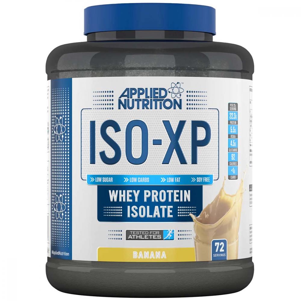 Applied Nutrition ISO-XP 100% Whey Protein Isolate, Banana, 1.8 Kg applied nutrition whey protein isolate iso xp 100% chocolate dessert 63 4 oz 1 8 kg